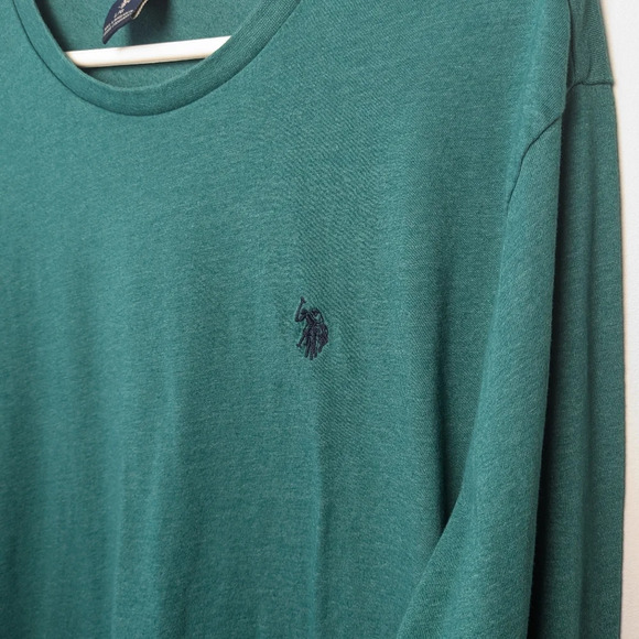 2/25$ U.S POLO ASSN Men long Sleeve shirt emeraude color Stretch size large - Picture 3 of 9
